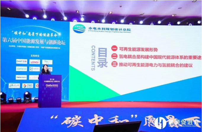 水電總院謝宏文：2050年 預計氫能在中國能源體系中的占比約為10%