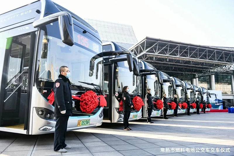 搭載捷氫科技系統，16輛常熟氫能公交上路運營