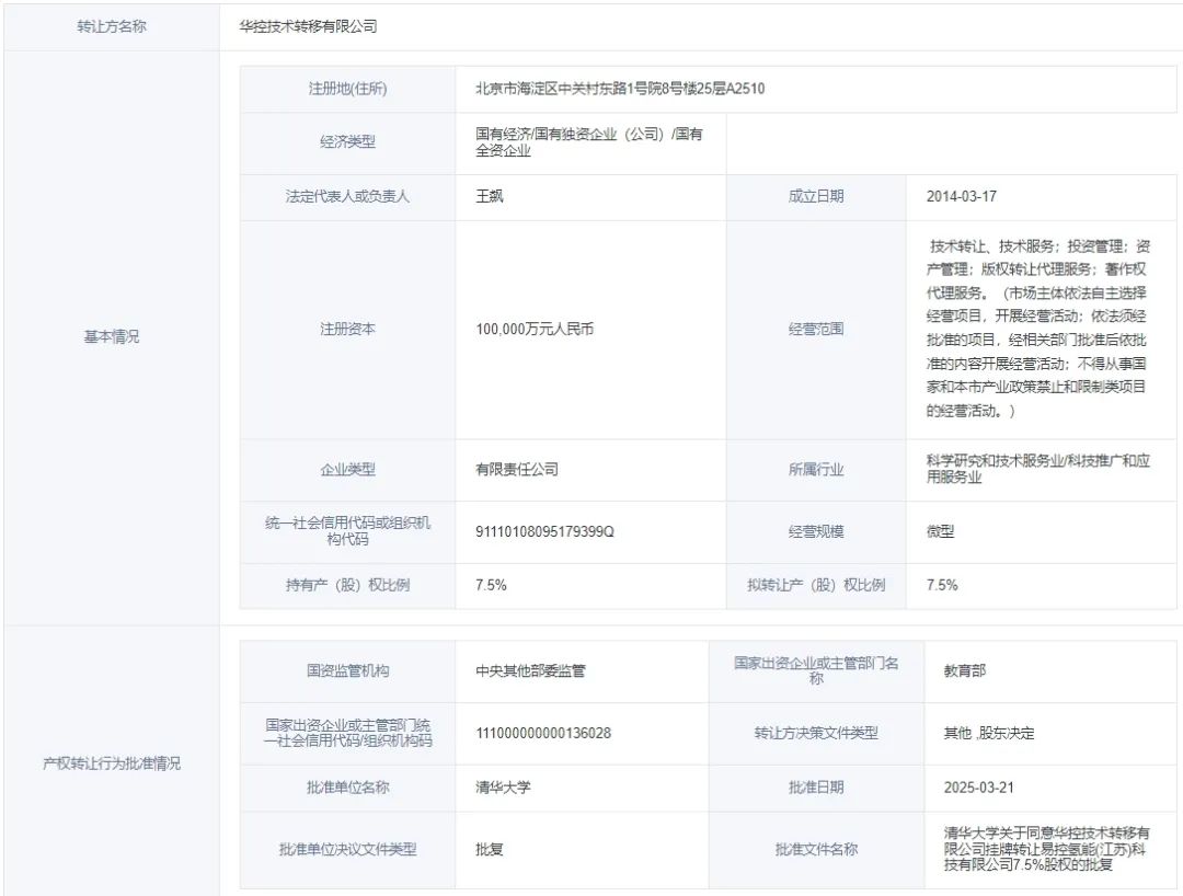 清華大學旗下一能源公司股權轉讓